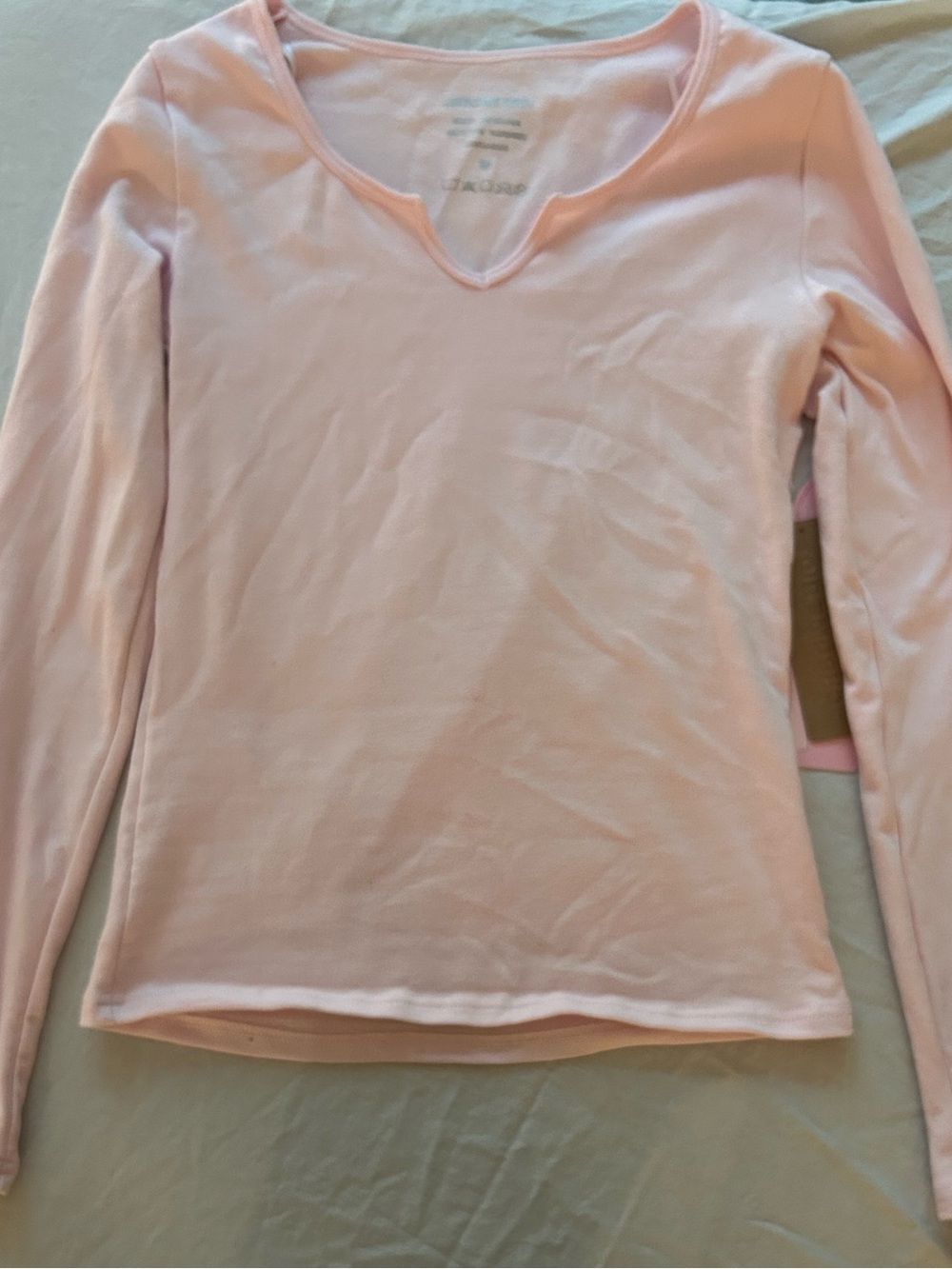 Chrome Riot Light Pink Long Sleeve Scoop Neck Tee